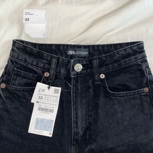Zara Super Wide Leg Black Jean